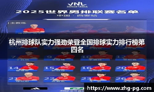 杭州排球队实力强劲荣登全国排球实力排行榜第四名